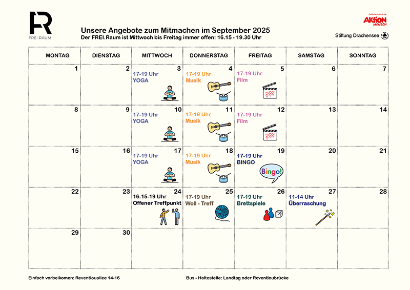 Bild zeigt Veranstaltungskalender September